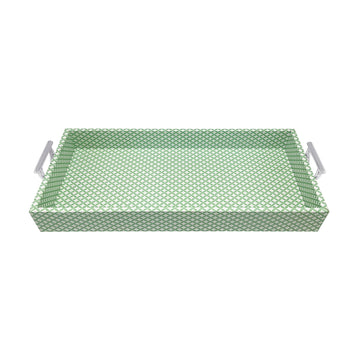 Geometric Green and Rosa Handled Tray with Acrylic Insert