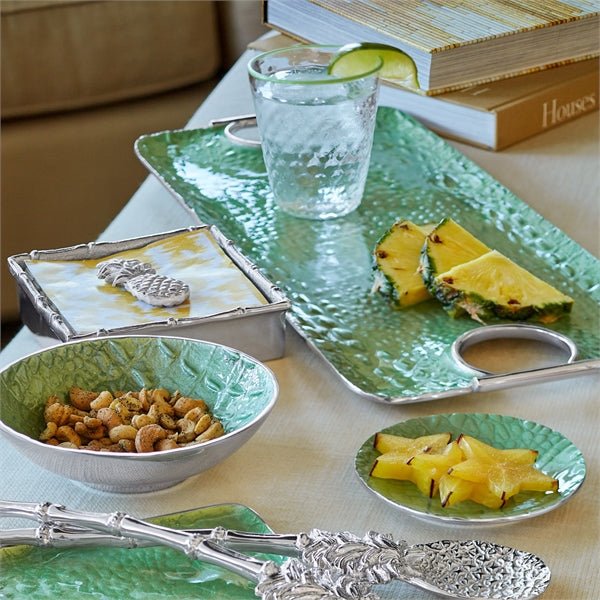 Croc Rectangular Green Handled Tray-Serving Trays and More-|-Mariposa