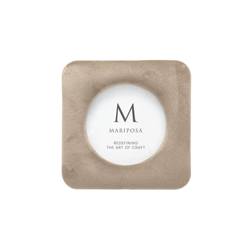 Lola Beige Velvet Round 4x4 Frame