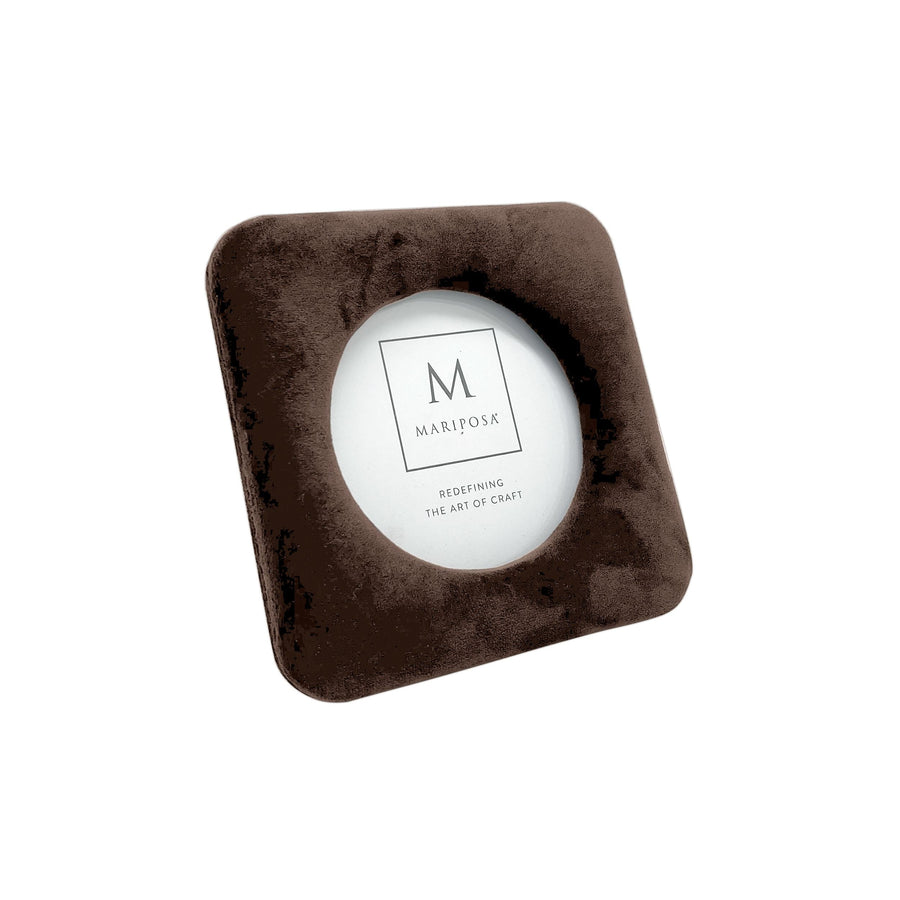 Lola Chocolate Velvet Round 4x4 Frame
