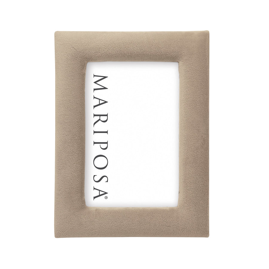 Lola Beige Velvet 4x6 Frame