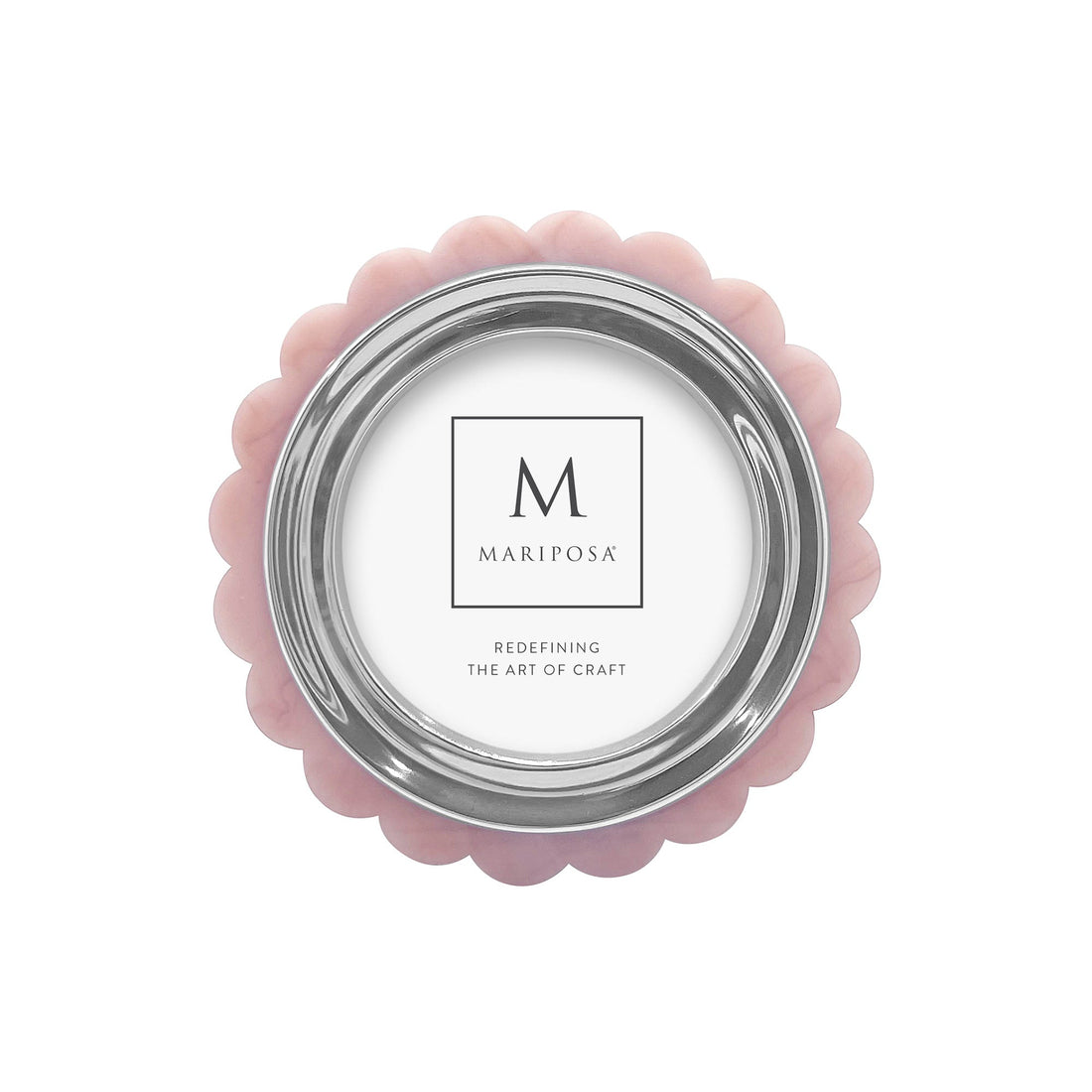 Pink Acrylic Scallop Round Frame