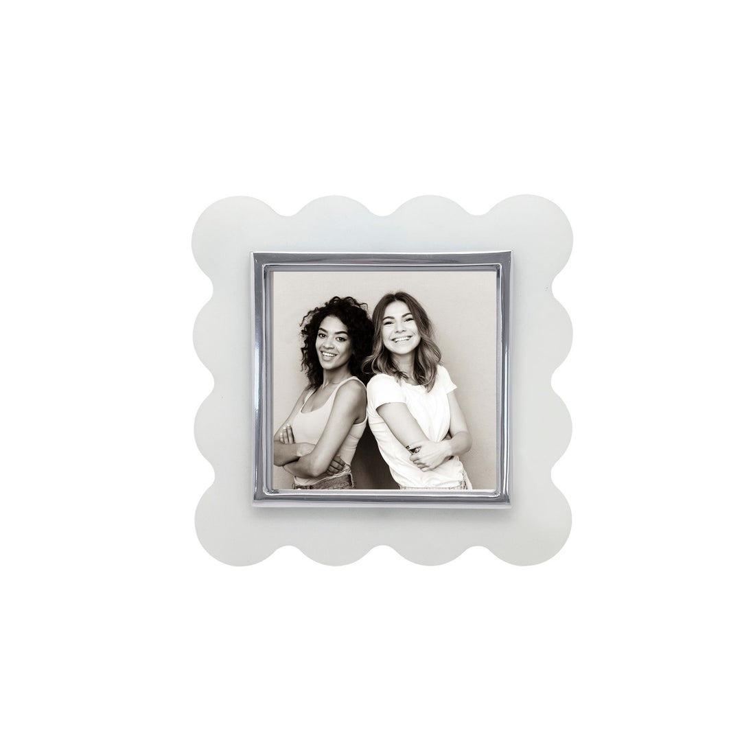 Mod White Acrylic Scallop 4x4 Frame