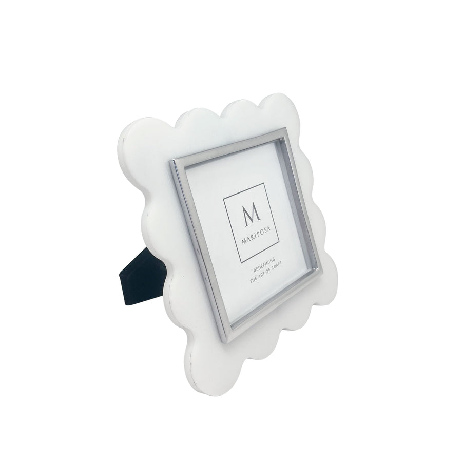 Mod White Acrylic Scallop 4x4 Frame