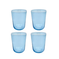 Fine Line Light Blue with White Rim Double Old-Fashioned Glass Set of 4