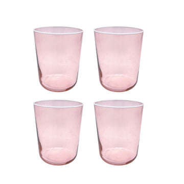 Fine Line Quartz with White Rim Double Old-Fashioned Glass Set of 4