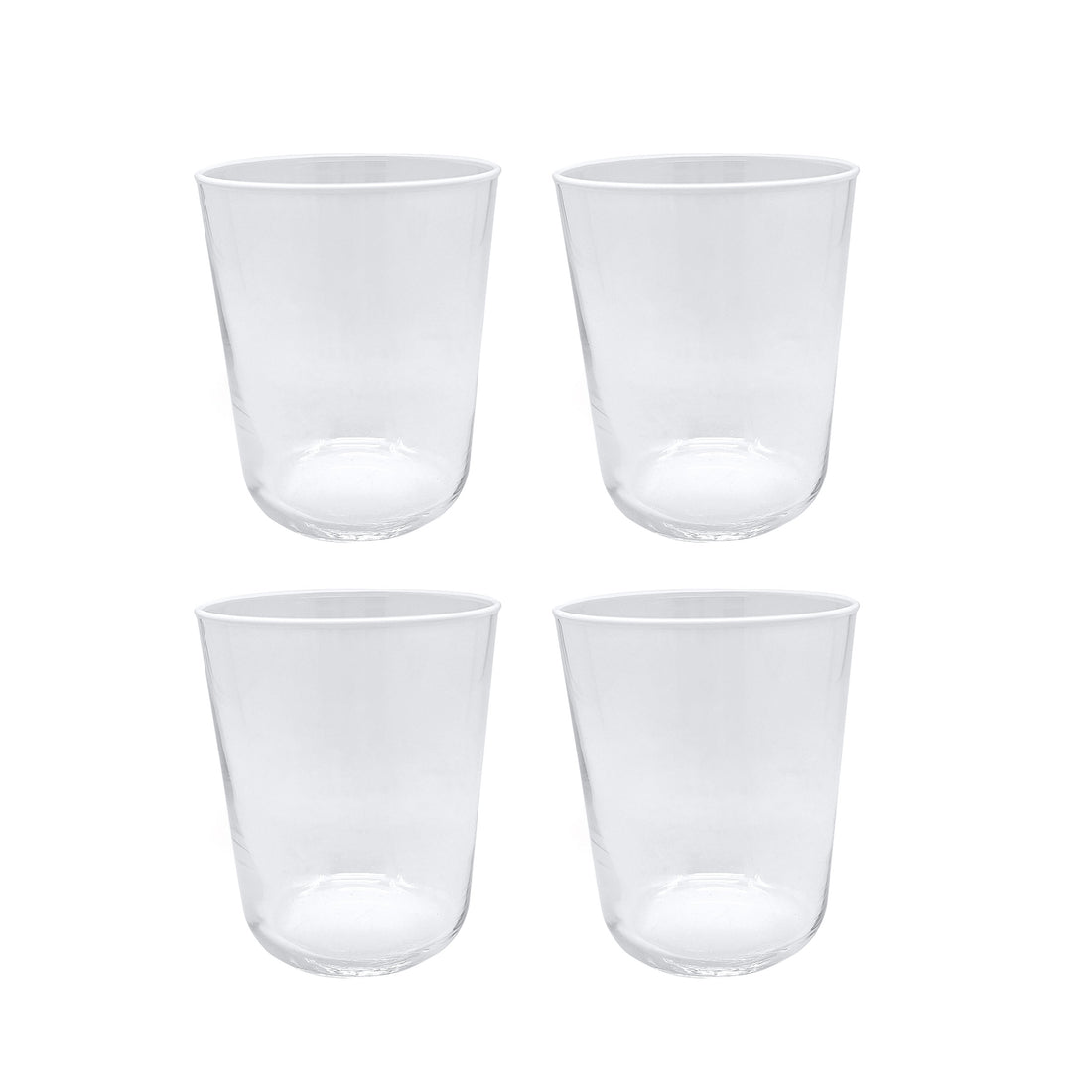 Fine Line Clear with White Rim Double Old-Fashioned Glass Set of 4