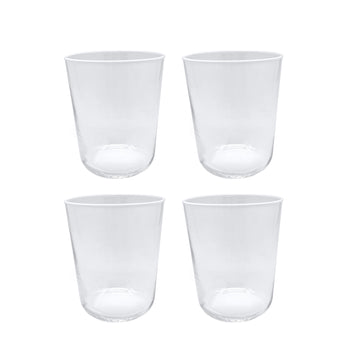 Fine Line Clear with White Rim Double Old-Fashioned Glass Set of 4