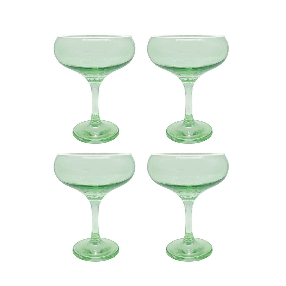 Fine Line Light Green with White Rim Coupe Set of 4