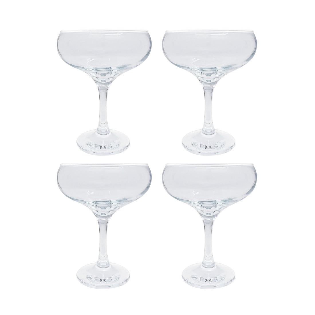 Fine Line Clear with White Rim Coupe Set of 4