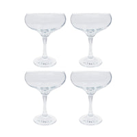 Fine Line Clear with White Rim Coupe Set of 4