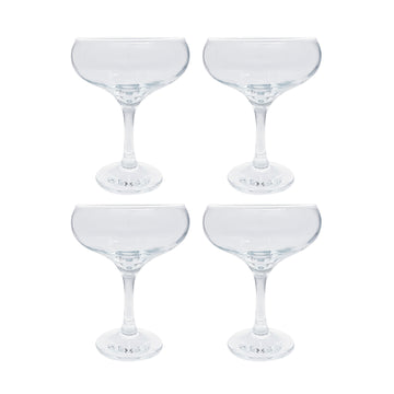 Fine Line Clear with White Rim Coupe Set of 4