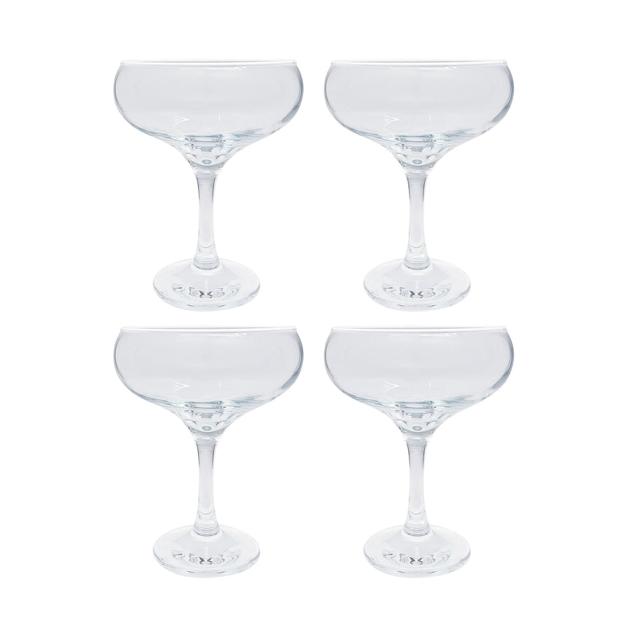 Fine Line Clear with White Rim Coupe Set of 4