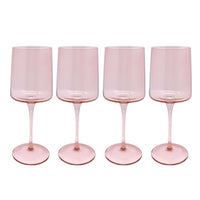 Fine Line Quartz with White Rim Wine Glass Set of 4