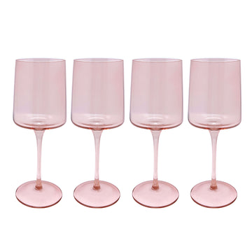 Fine Line Quartz with White Rim Wine Glass Set of 4