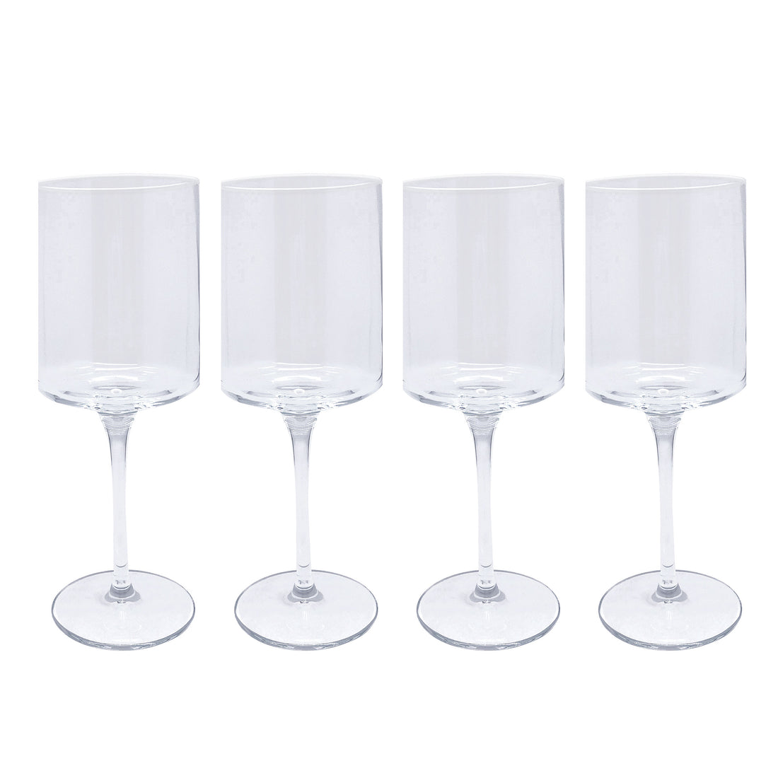 Fine Line Lot de 4 verres à vin transparents avec bord blanc