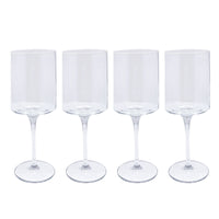 Fine Line Lot de 4 verres à vin transparents avec bord blanc