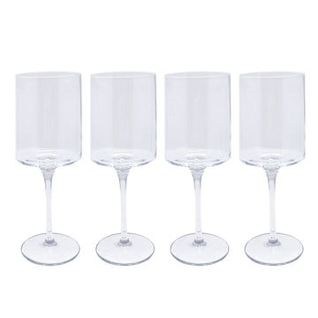 Fine Line Lot de 4 verres à vin transparents avec bord blanc