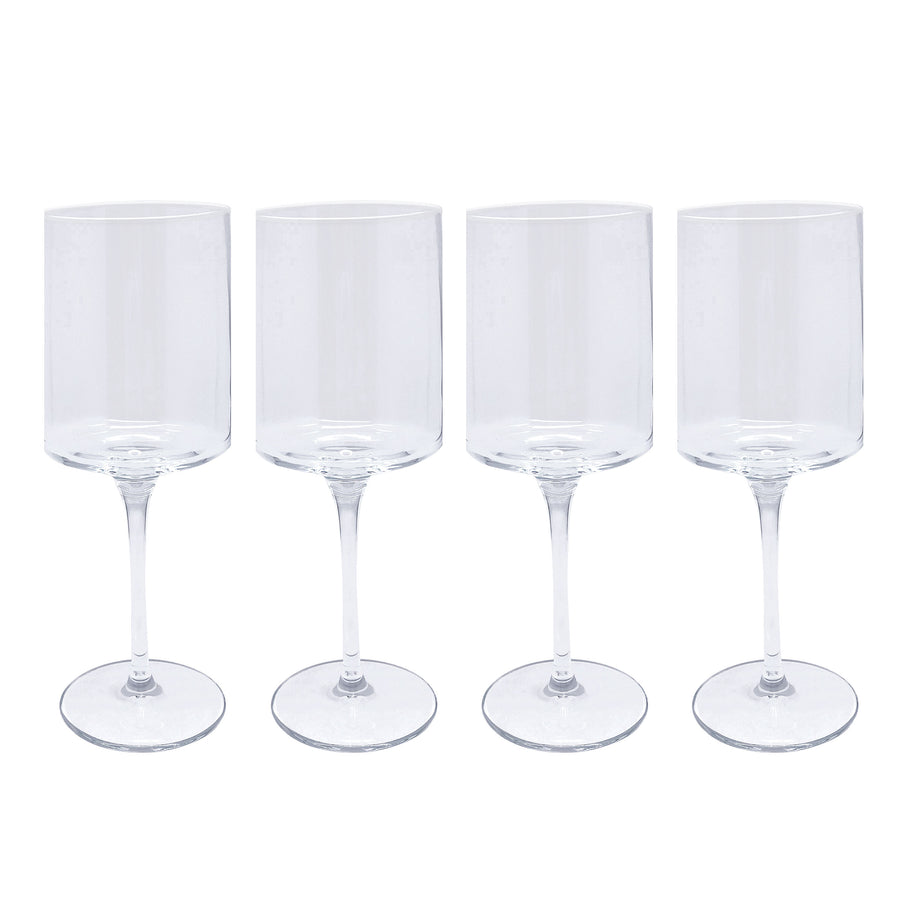 Fine Line Lot de 4 verres à vin transparents avec bord blanc