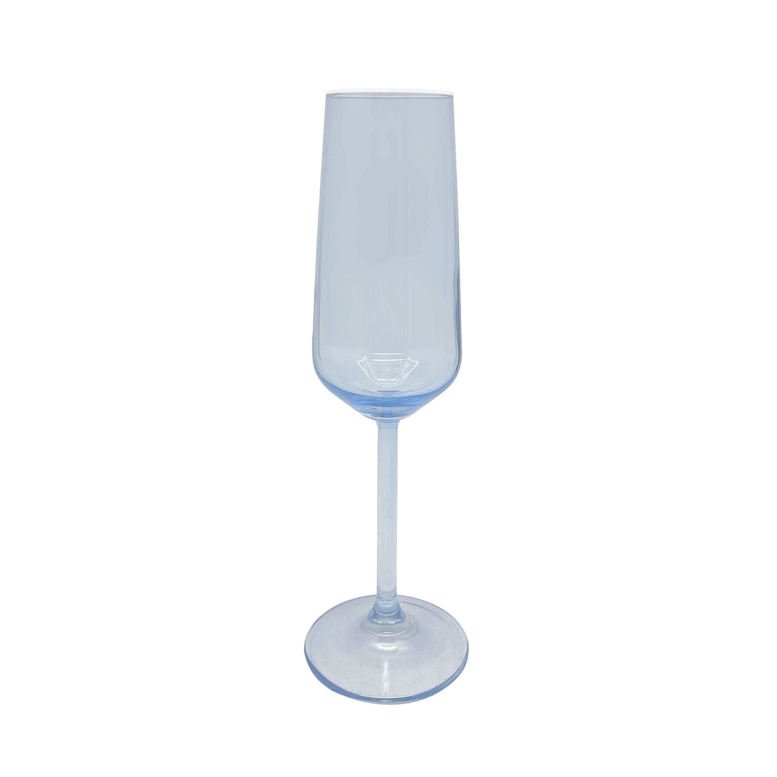 Fine Line Light Blue with White Rim Champagne Flute Glass Set of 4