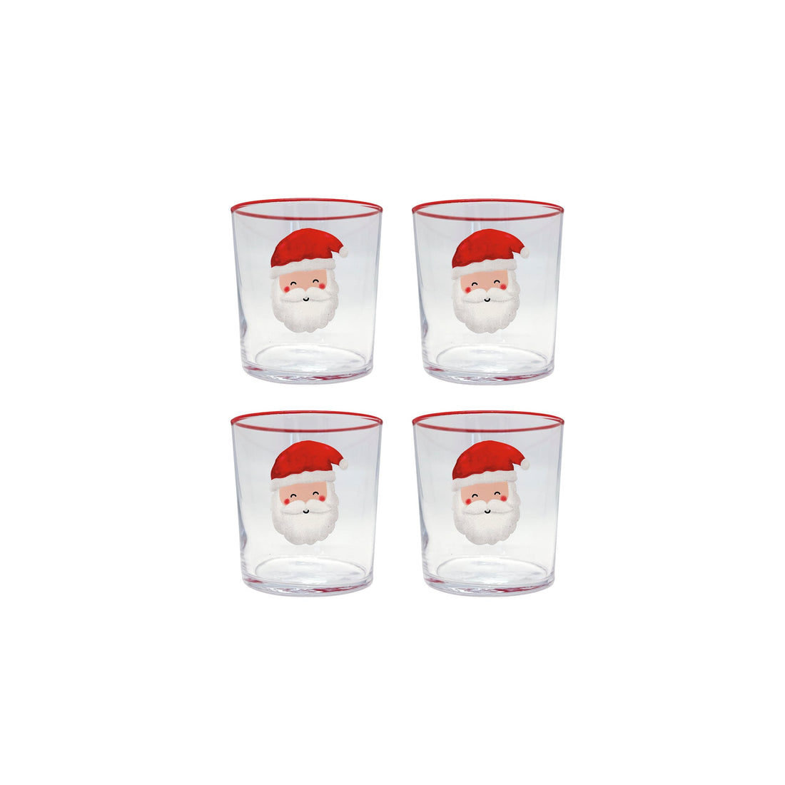 Santa Suite of 4 Double Old Fashioned Glasses