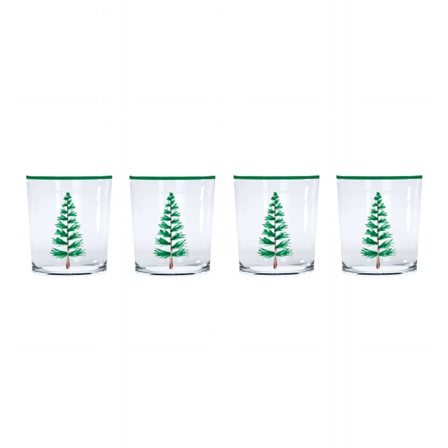 Woodland Trees Suite of 4 Double Old Fashion Glasses