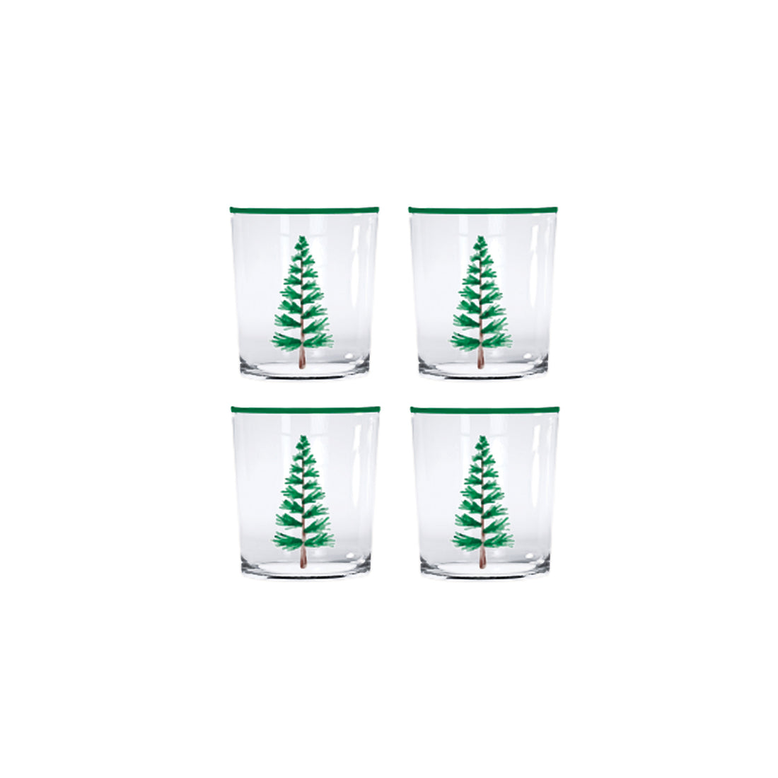 Woodland Trees Suite of 4 Double Old Fashion Glasses