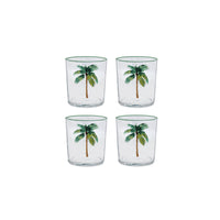 Palm Tree Suite of 4 Double Old Fashioned Glasses