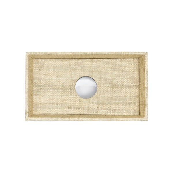 Medallion Sand Faux Grasscloth Small Tray