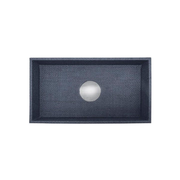 Medallion Indigo Faux Grasscloth Small Tray