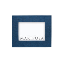 Indigo Blue Faux Grasscloth 4x6 Frame-Decorative Photo Frames | Mariposa