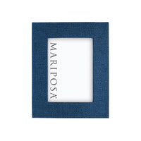 Indigo Blue Faux Grasscloth 5x7 Frame-Decorative Photo Frames | Mariposa