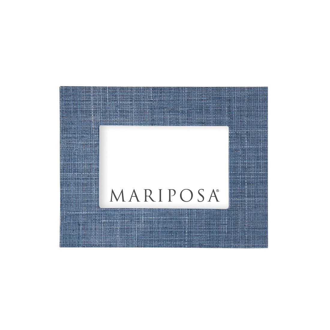 Heather Blue Faux Grasscloth 4x6 Frame