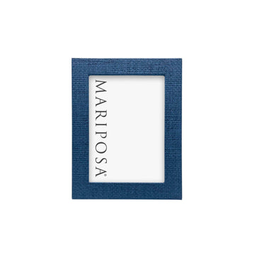 Indigo Faux Grasscloth 5x7 Frame