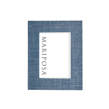 Heather Blue Faux Grasscloth 5x7 Frame