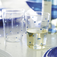 Applique Blue Dotty Double Old-Fashioned Glass Set of 4