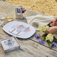 Flags and Hydrangeas Tote Beaded Napkin Box Set