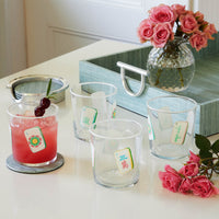 Mahjong Tiles Suite of 4 Double Old Fashioned Glasses