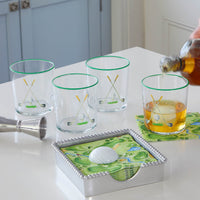 Golf Clubs Suite of 4 Double Old Fashioned Glasses