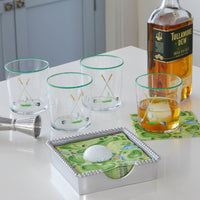 Golf Clubs Suite of 4 Double Old Fashioned Glasses