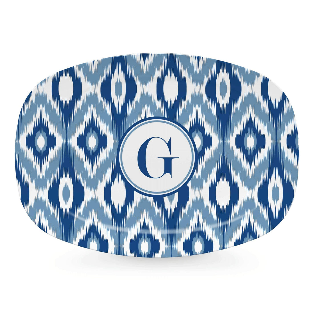 Blue Ikat Platter - G-trays | Mariposa