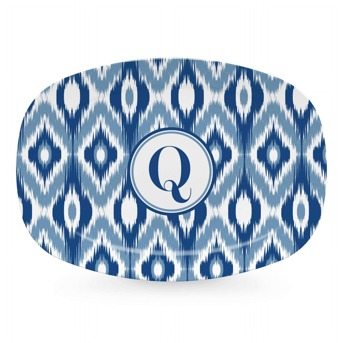 Blue Ikat Platter - Q-trays | Mariposa