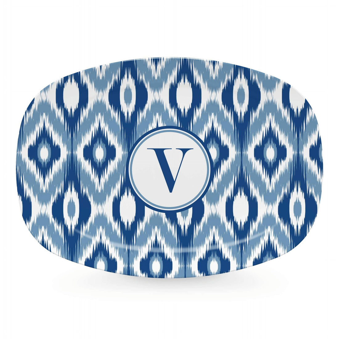 Blue Ikat Platter - V-trays | Mariposa