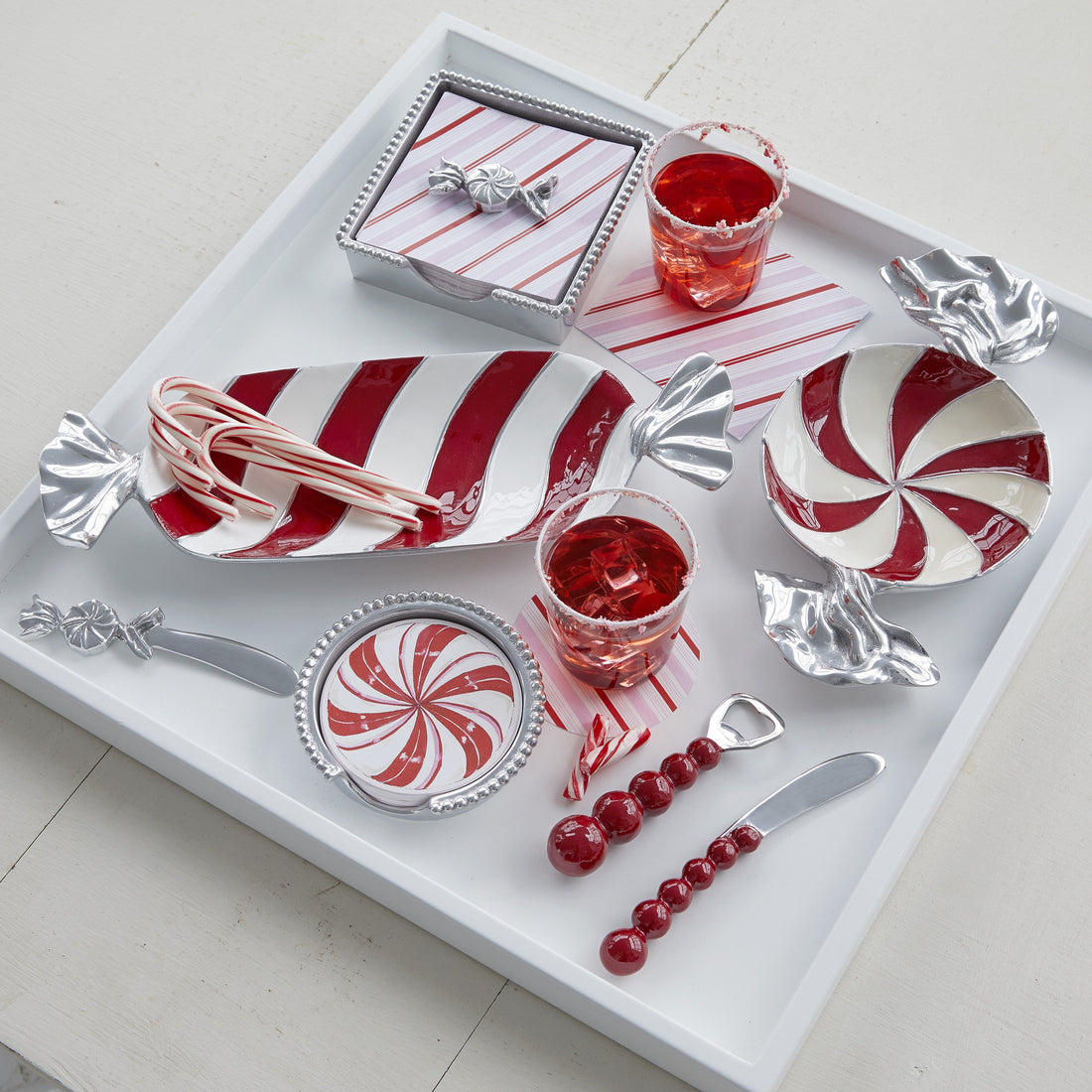 Red and White Candy Dish