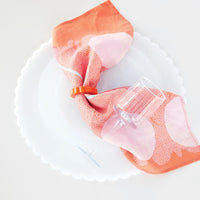 Orange Scallop Napkin Ring Set of 4