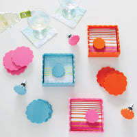 Pink Scallop Acrylic Coaster Set of 4 (3mm)