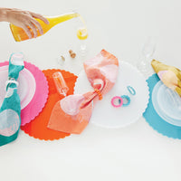 White Scalloped Acrylic 15" Placemat Set of 2