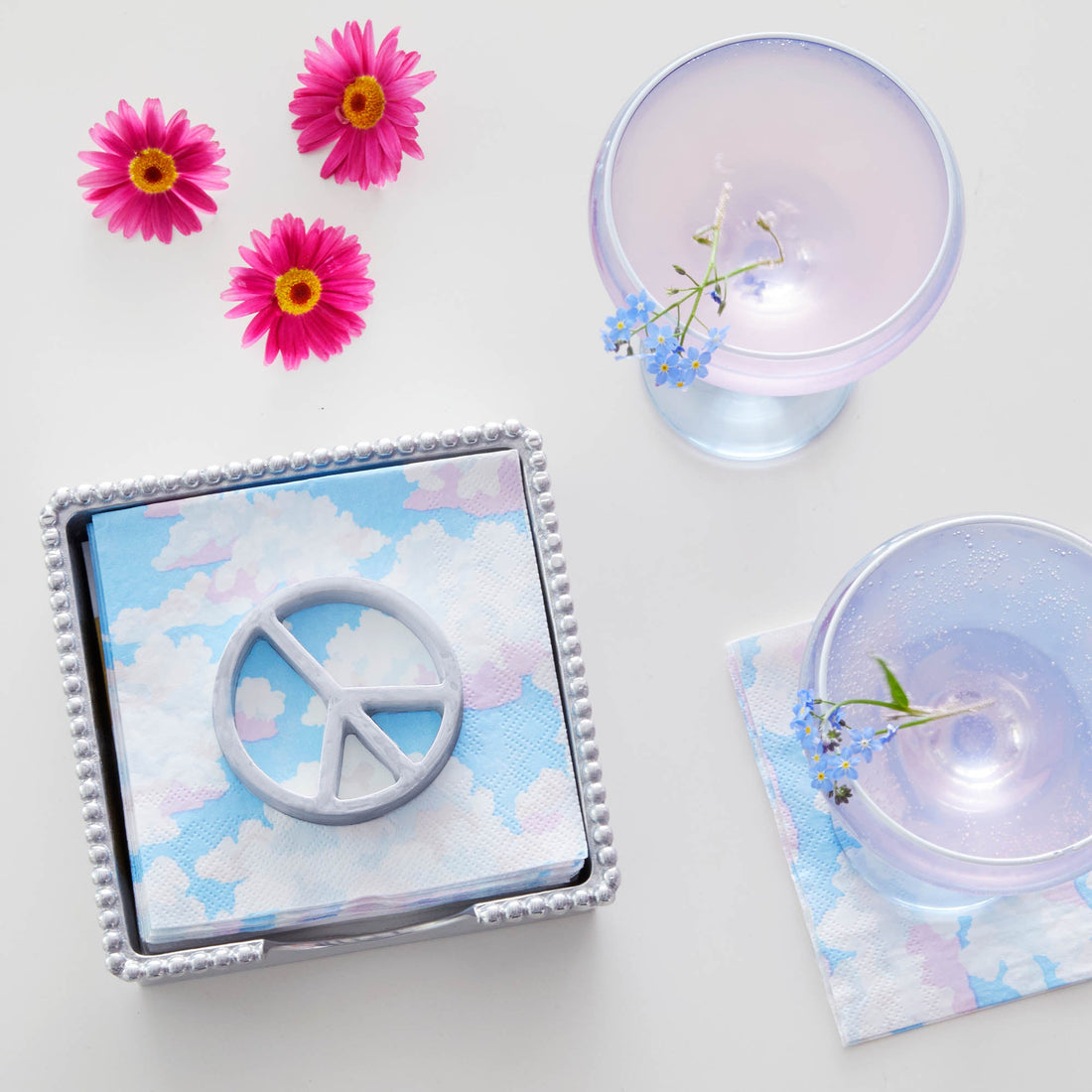 Peace Beaded Napkin Box Set