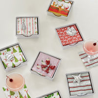 Happy Santa Beaded Napkin Box Set