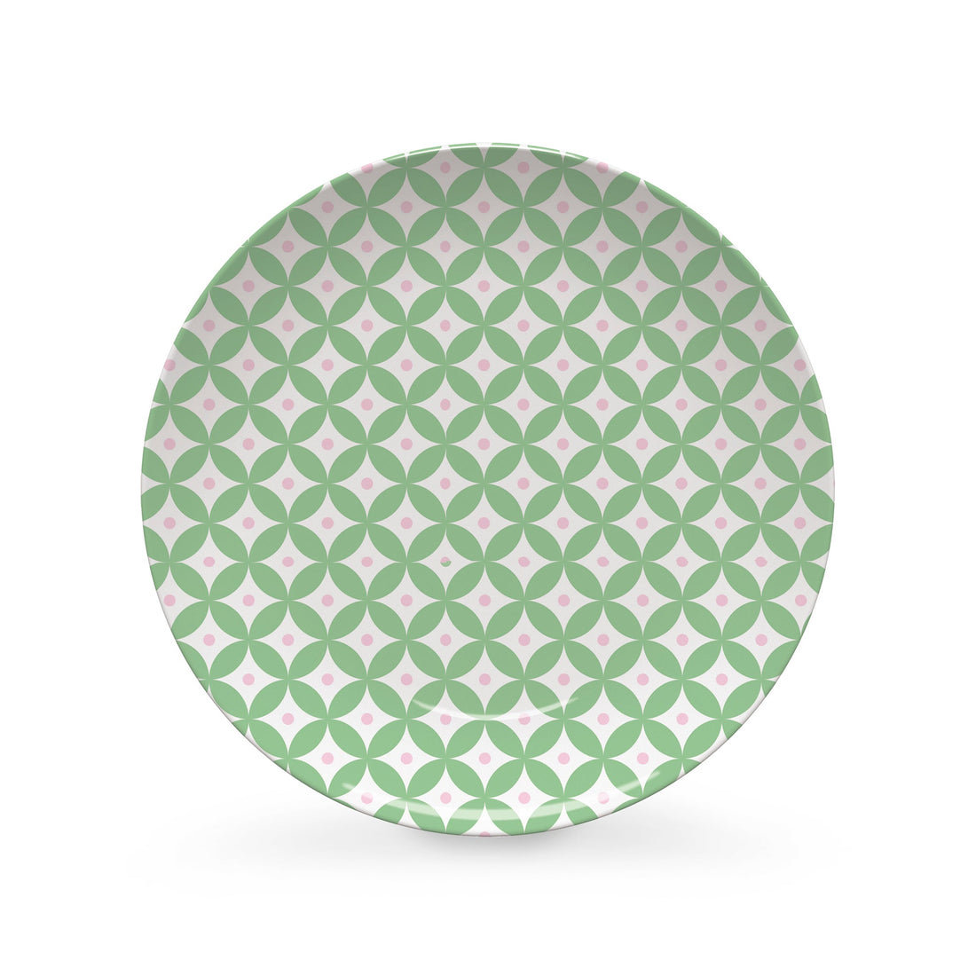 Geometric Green and Rosa Picnic Plate